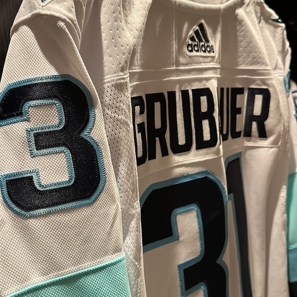 Philipp Grubauer Seattle Kraken adidas NHL Primegreen Authentic Away Jersey - Picture 9 of 11